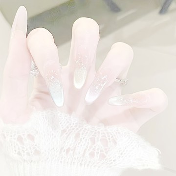 💗台灣出貨💗冰透ins彩虹貓眼漸變爆閃美甲穿戴甲顯白夏日百搭多巴胺甜酷可拆