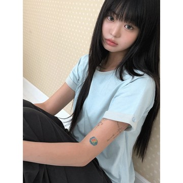 Codibook｜韓國 wonderwonder 捲袖按鈕短袖T恤［預購］短袖上衣 女裝