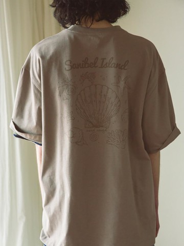 UNISEX Shell Graphic Overfit Short-Sleeve T-shirt [Khaki] (MS5442A59H)