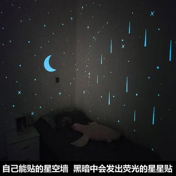 ✅宿舍臥室星空熒光流星發光夜光貼紙牆面夜光牆貼房間流星雨裝飾牆【台灣出貨】
