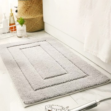 葉子小舖 吸水絨毛回型地墊  50 × 80cm  煙灰色+淺灰色