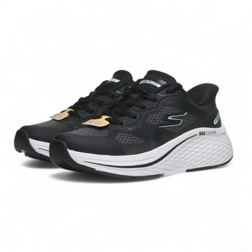 SKECHERS 健走鞋 MAX CUSHIONING 黑白 瞬穿 休閒鞋 女 129655BKW
