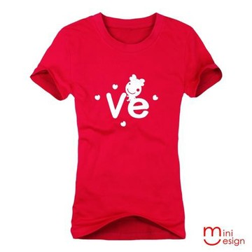 Minidesign-情侶LOVE-VE潮流設計短T 五色