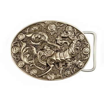 Scorpio soild 德國銀皮帶扣，十二生肖蝎子鎳銀腰帶