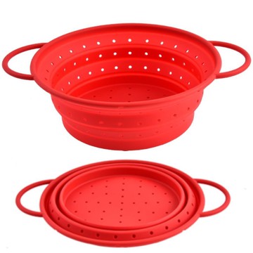 臺灣🚍8H出🉑硅膠可折疊伸縮瀝水籃廚房水果蔬菜水果籃菜籃洗菜耐高溫家用