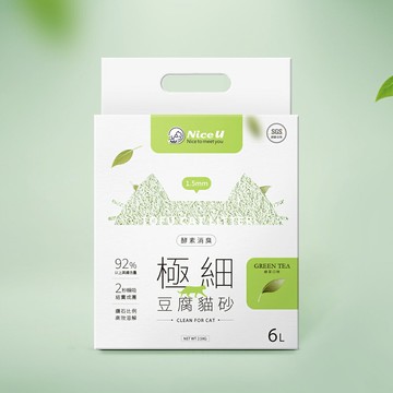【NiceU毛樂趣】極細1.5MM酵素消臭豆腐砂(綠茶)