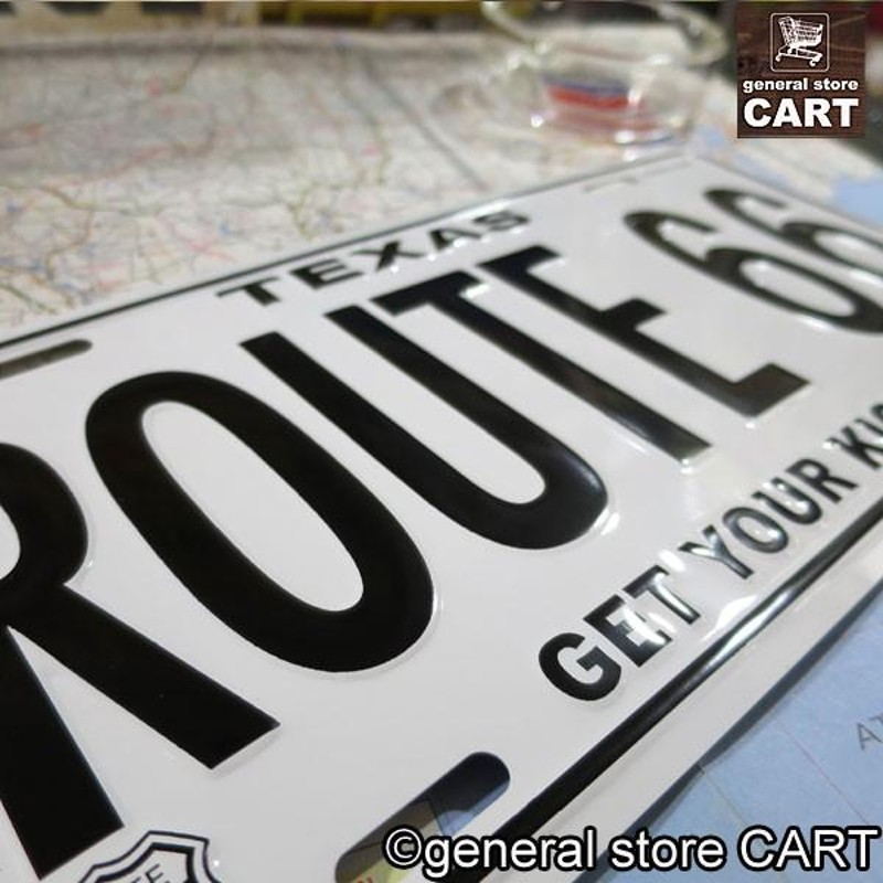 サインボード 看板 ルート66 テキサス ROUTE66 TEXAS エンボスサインプレート ナンバープレート インテリア アメリカン雑貨 |  LINEショッピング