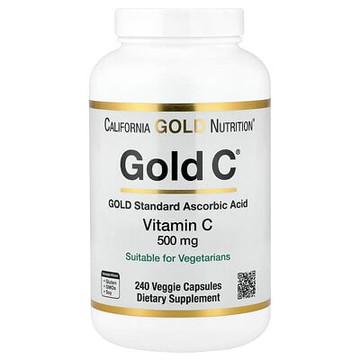 California Gold Nutrition, Gold C®，USP 級維生素 C，500 毫克，240 粒素食膠囊