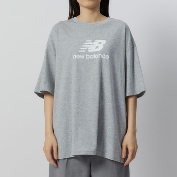 New Balance 女款 灰色 休閒 運動 LOGO 圓領 短袖 WT31519AG