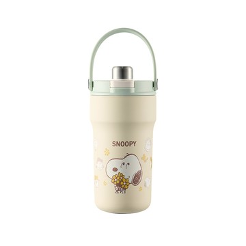 【康寧密扣Snapware】鋅動輕瓷不鏽鋼雙飲手提保溫杯720ml-SNOOPY史努比 花野拾光