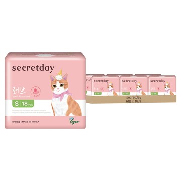 secretday 韓國原裝進口 NEW Love 超強吸收衛生棉 蝶翼型  S  18片  6包