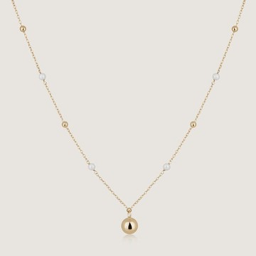 Strathberry - Pearl Chain Necklace - 22 Carat Gold Gilded - Gold
