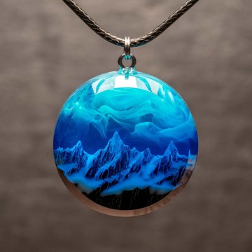 木質樹脂吊墜 Aurora borealis Glow in the Dark 北極光