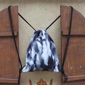 黑白火焰牛津布雙肩包防水抽繩束口袋百搭束口包男女時尚簡易背包