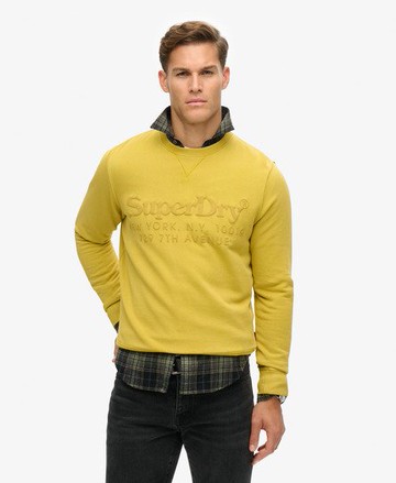 Superdry Men's Tonal Venue Logo Sweatshirt Yellow Size: L