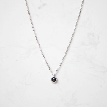 【Isha Jewelry】黑尖晶小圓片純銀項鍊 特色天然水晶飾品