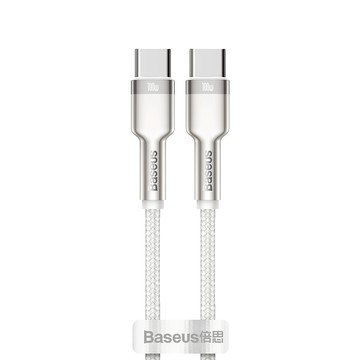 Baseus 倍思 卡福樂系列 編織快速充電線 100W Type-C to Type-C  1m  白色  1條
