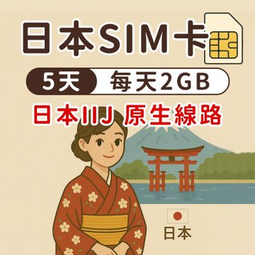 【漫遊家】日本SIM卡 5天每天2GB 原生網路 IIJ 實體網卡 即插即用 日本網卡 sim卡 日本上網卡