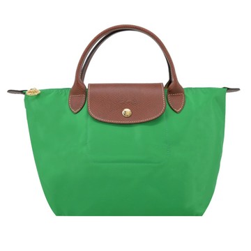 [平輸版]LONGCHAMP LE PLIAGE系列短把再生尼龍摺疊水餃包(小/草綠)真品平輸