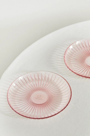 Luisa Beccaria - Set Of Two 18cm Glass Fruit Plates - Pink - one size