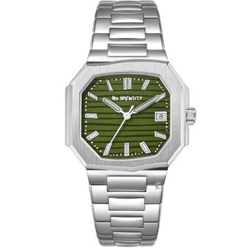 NO IDENTITY 金鸚 Cubitus 橄欖綠 腕錶 不鏽鋼錶 男錶 手錶-PP40SS037OG1
