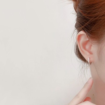 幾何耳環女925純銀新款潮耳釘耳圈耳扣睡覺不用摘防過敏耳飾