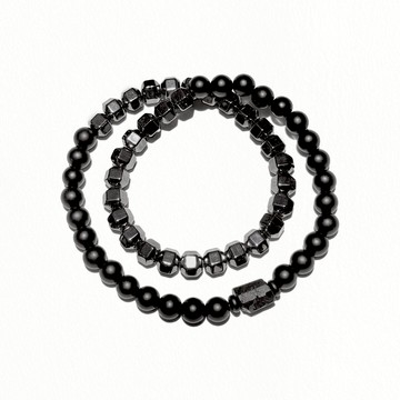 黑瑪瑙・黑膽石・黑碧璽｜手鍊 單圈／雙圈｜快速出貨｜避邪、擋煞、防小人｜穩定氣場、守護、自信｜台北現貨｜《涵秘Hami》