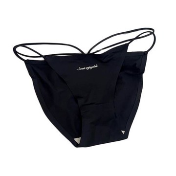 極簡風高開叉雙細腰帶純欲火辣性感內褲女小心機字母冰絲細帶無痕