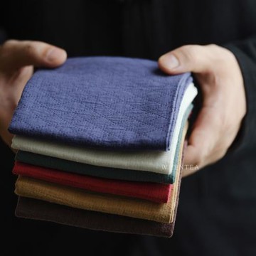 聞說|日式復古小菱格潔方茶巾 手工簡約素雅 茶道配零