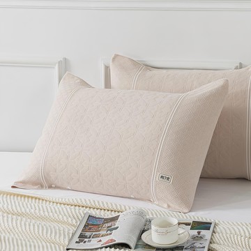 ROYALLIN 蘿林嚴選 卡扣式三層紗枕巾 95%棉+5%竹纖維  卡其色  50 x 71cm(折疊後) x 50 x 105cm(展開後)  2條