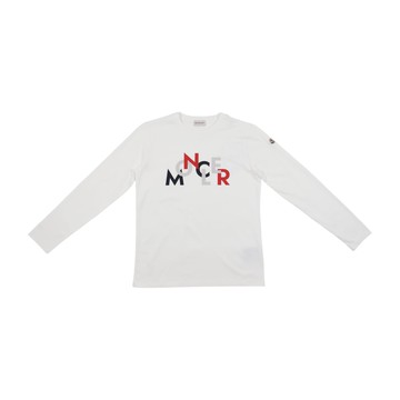 Moncler Enfant Kids 三色 logo 白色長袖 T-Shirt