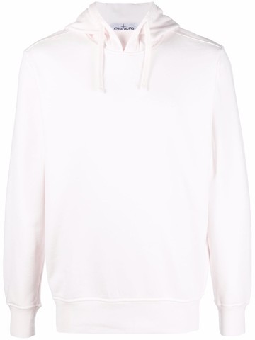 Stone Island - embroidered-logo drawstring hoodie - men - Cotton - XXL - Pink