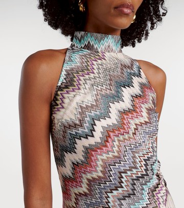 Missoni Zig Zag embellished lamé minidress