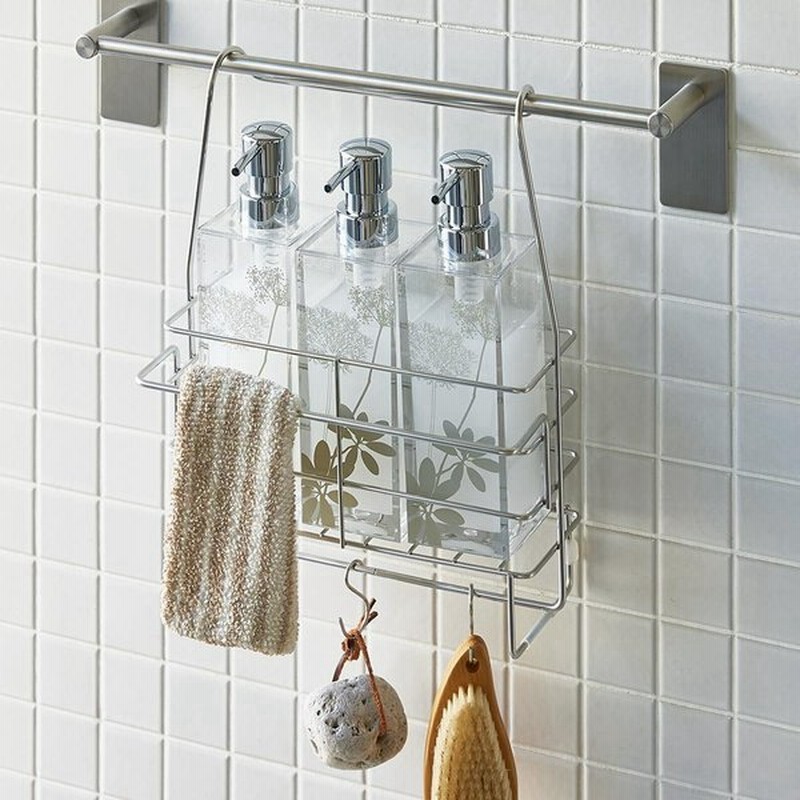 インテリア雑貨 日用品 バス用品 トイレ用品 お風呂グッズ ステンレス製シャンプーバスケット ハンガーバー付き H 通販 Lineポイント最大0 5 Get Lineショッピング