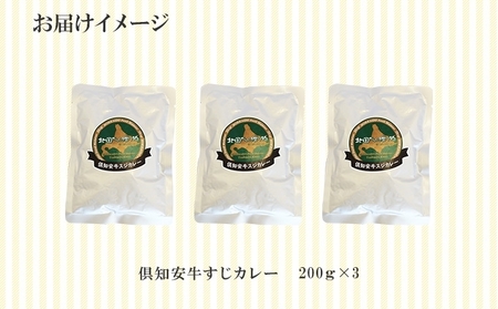 先行受付倶知安 牛すじカレー 北海道 計3個 中辛 レトルト食品 加工品 牛すじ 牛肉 野菜 じゃがいも お取り寄せ グルメ スパイシー スパイス おかず