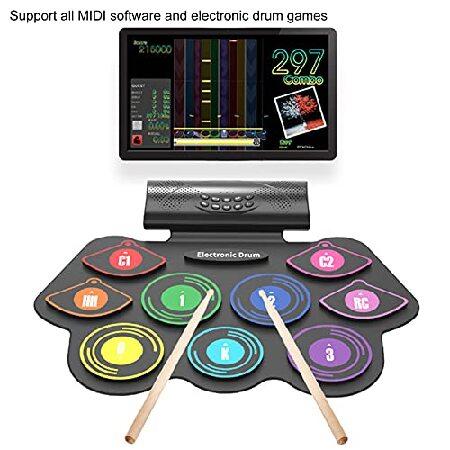 Foldable Electronic Drum Set, Colorful Silica Gel Electronic Drum Kit for B