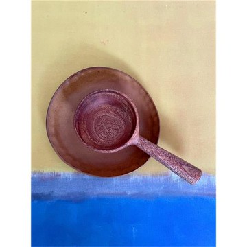 井柏然同款吃播勺子特大號木頭勺子接菜網紅嗦粉干飯勺水瓢木碗