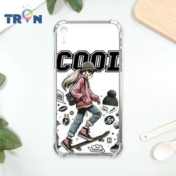 TRON IPhone XR 雜誌風潮流女孩 四角防摔 軟殼 手機殼