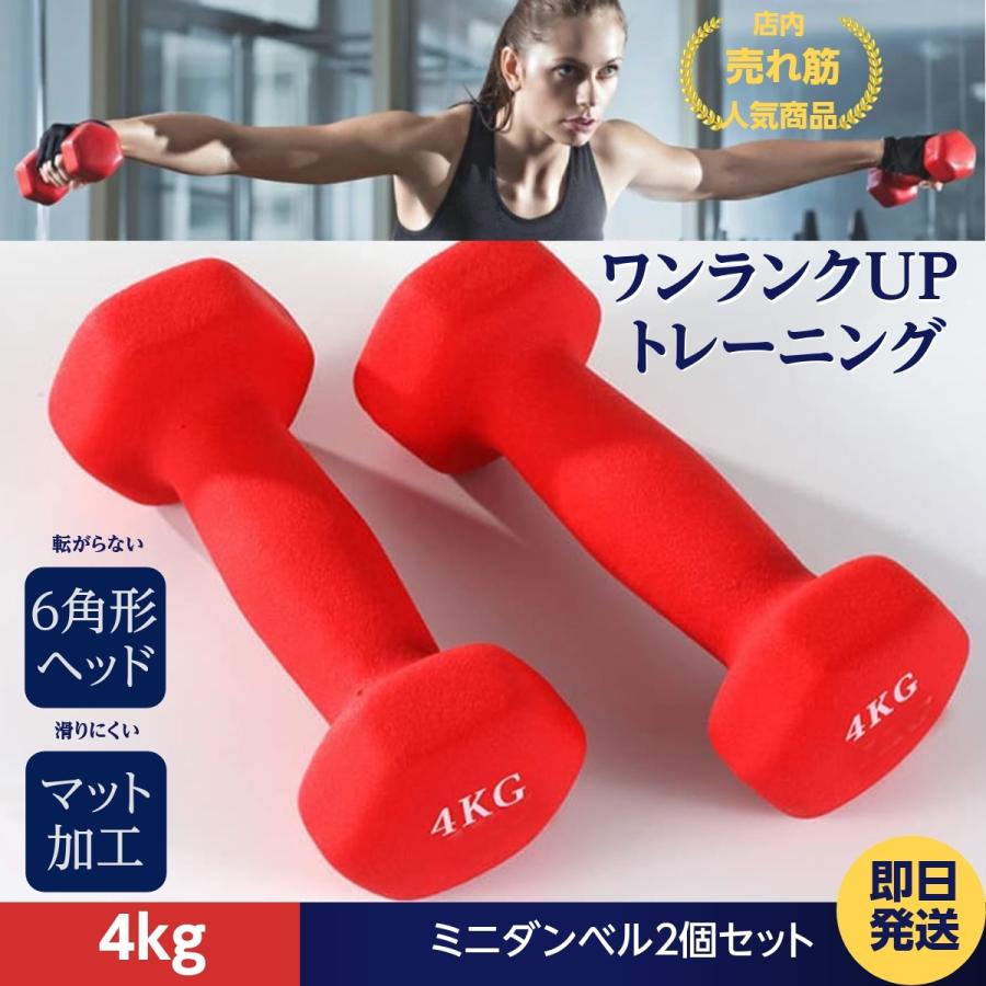 クラシック ダンベル 4kg レッド 2個セット かわいい brandstoryonline.com