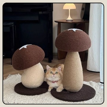 【寵家 Pet Home】香菇造型貓抓柱｜劍麻繩抓板｜穩固耐抓好安裝-小款（35cm）