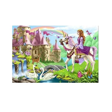 Melissa&Doug 瑪莉莎 地板拼圖 童話城堡  48片  1組