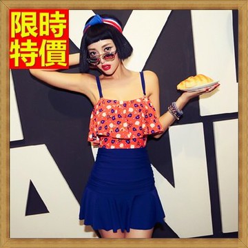 比基尼 泳衣 -禮服式褶皺荷葉邊時尚裙式連身泳裝 2色67h84【獨家進口】【米蘭精品】