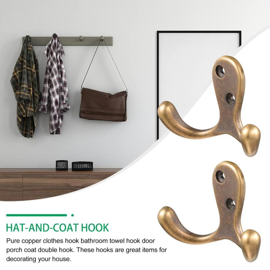Abaodam pcs Pure Copper Coat Double Hook Clothes Hook Heavy Duty s Hooks