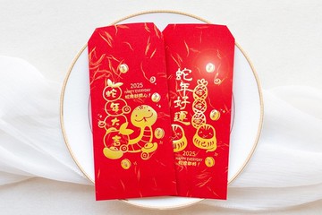 獨家設計 2025 蛇年 燙金紅包袋6入 (蛇年大吉 X3 蛇年好運 X3)