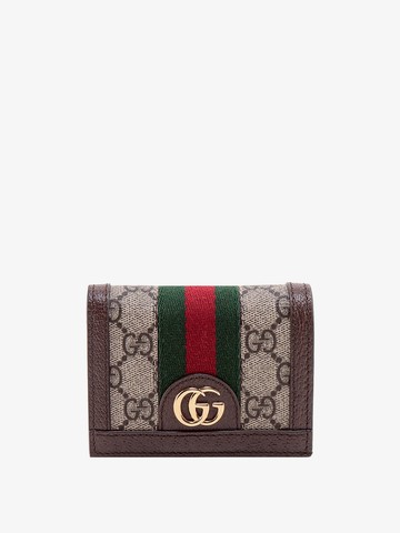 Gg supreme fabric and leather wallet with iconic web band - GUCCI - gender_Woman