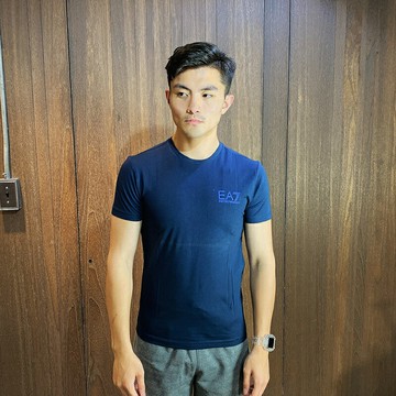 美國百分百【全新真品】Emporio Armani EA7 短袖 T恤 logo T-shirt 短T 深藍 K204