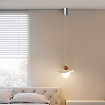 110v吊燈 燈具 朗上臥室床頭吊燈長線設計師北歐過道現代簡約極簡奶油風小吊燈