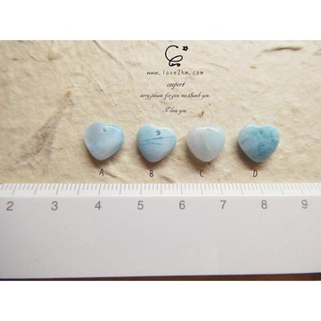 海紋石(拉利瑪)吊墜-心心 (小)/海紋石/晶石鍊墜/ [晶晶工坊-love2hm]