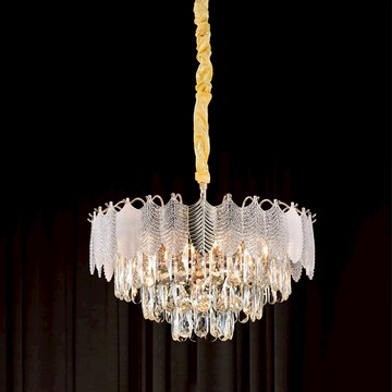 輕奢羽毛玻璃吊燈 34-21241、21242