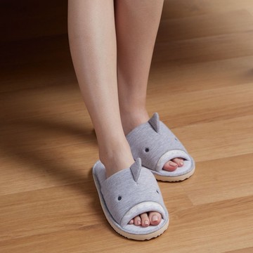 鯊魚開口室內拖鞋(M/L)-寧靜灰